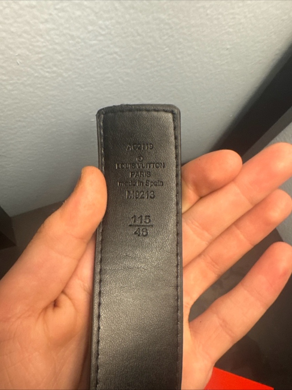 Louis Vuitton Black Monogram Leather Belt with LV Buckle - Picture 2 of 7